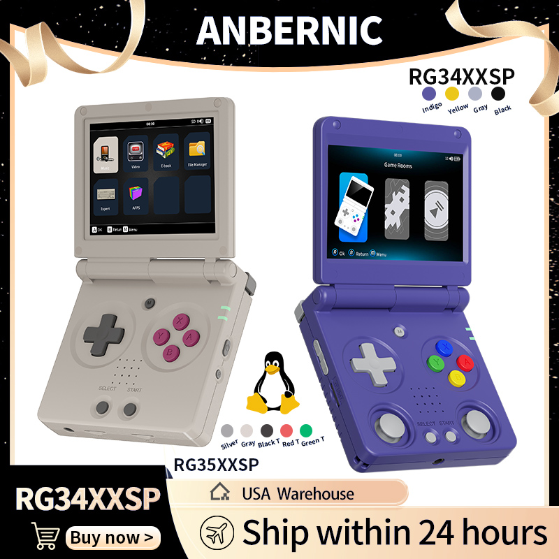 Retro Gaming Emulator Console - Anbernic RG34XXSP RG35XXSP Flip Console de