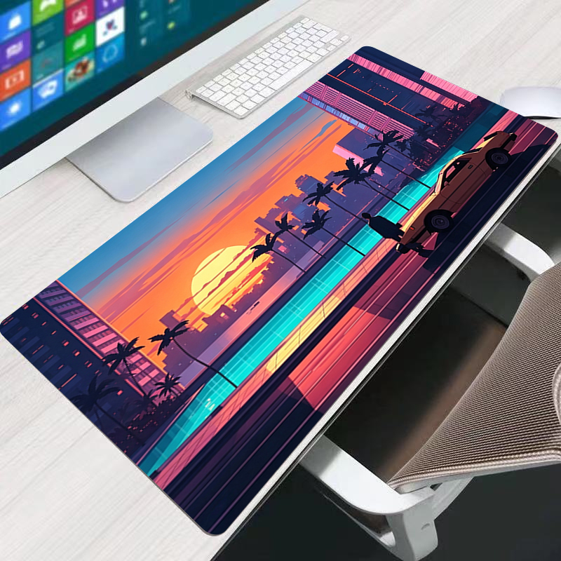 Retro Gaming Desk - Mouse Pad Colorido com Impressão HD,