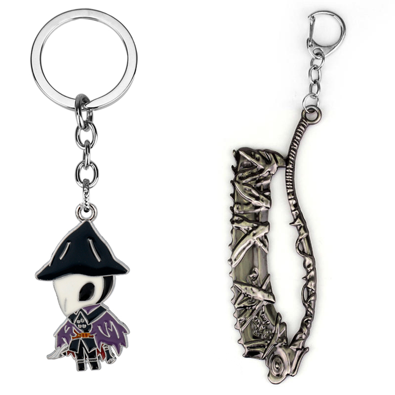 Retro Gaming Keychain - Jogo bloodborne viu caçador crachá chaveiros