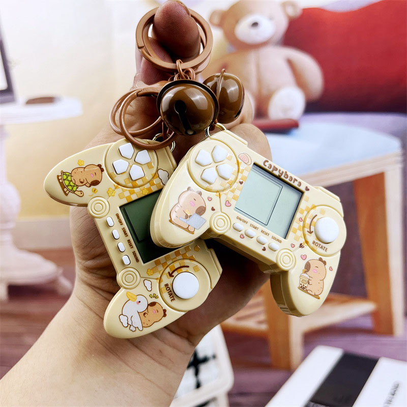 Retro Gaming Keychain - Capivara-Handheld Mini Game Machine Chaveiro para