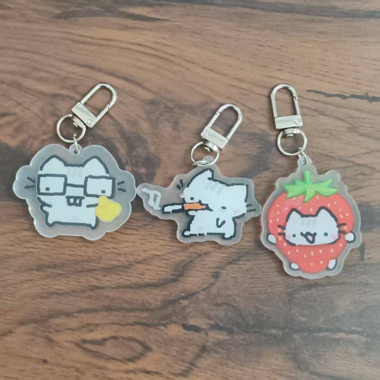 Retro Gaming Keychain - Chaveiro de gato de pixel plano