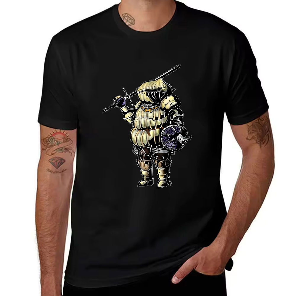 Retro Knight Gaming - Camiseta Masculina de Algodão com Estampa