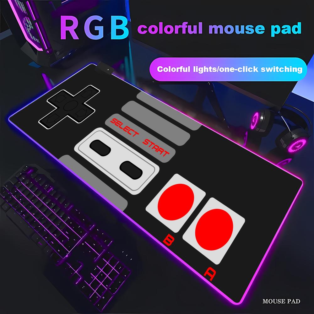 Retro Gaming Desk - Mouse Pad Grande RGB para Jogos