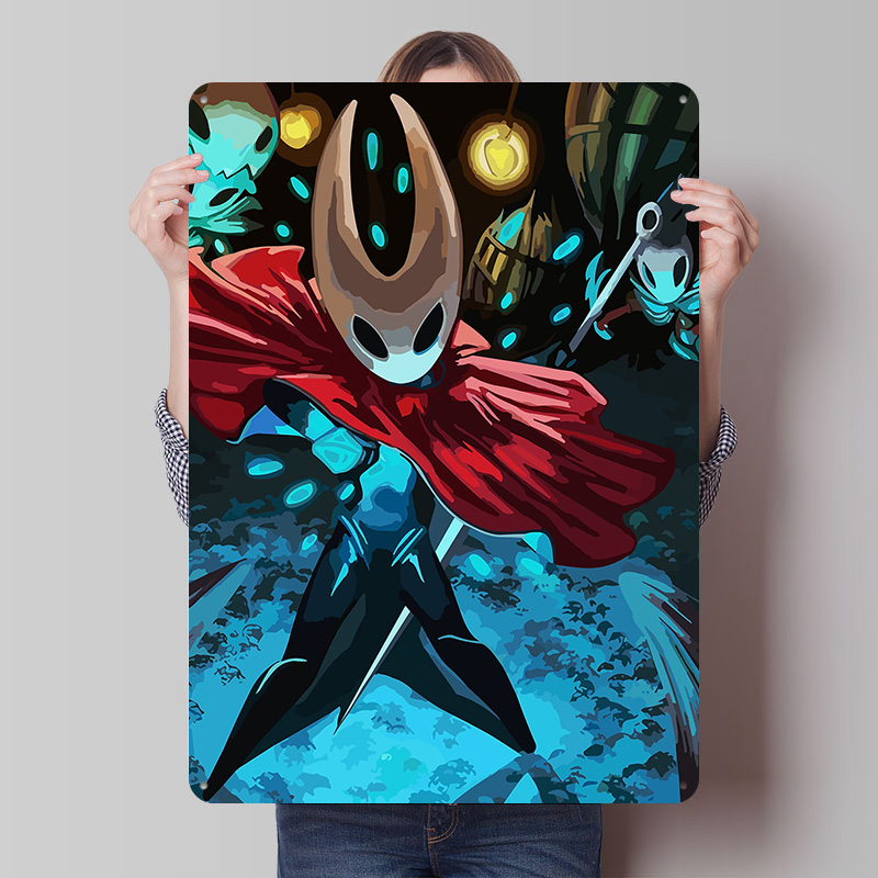 Retro Knight Gaming - Pôster de Metal Personalizado Hollow Knight,