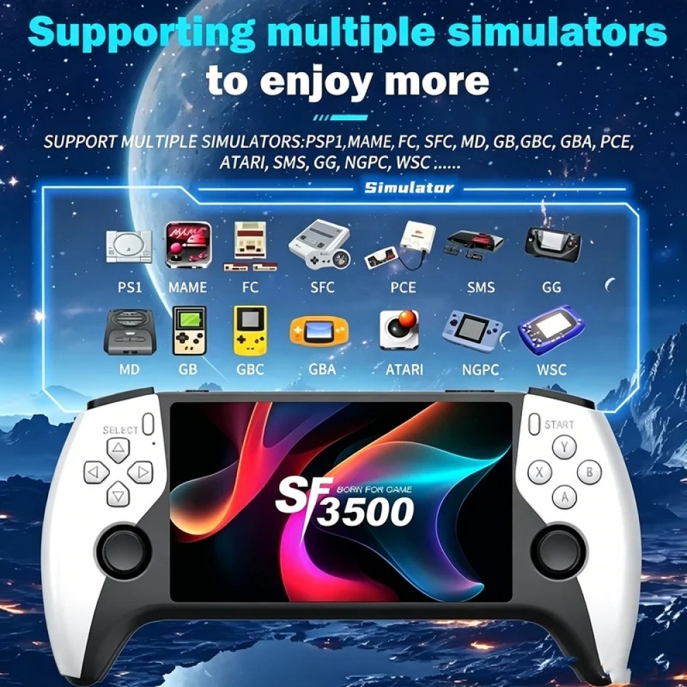 Retro Gaming Emulator Console - Console de jogos portátil SF3500 de