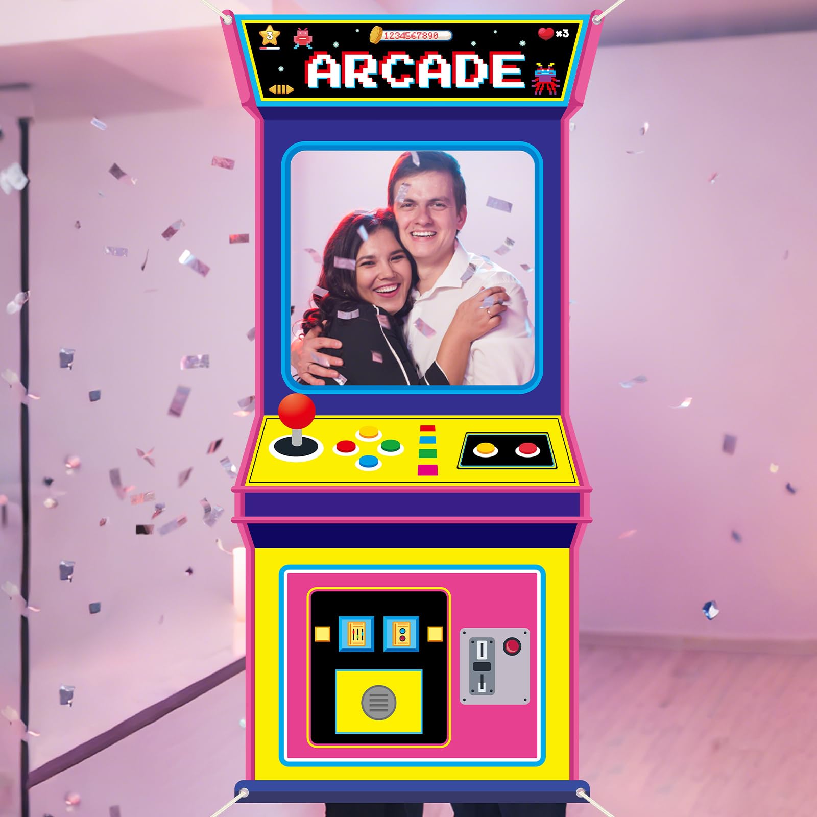 Fundo Fotográfico de Tecido co - Retro Gaming Videos avaliação e preço