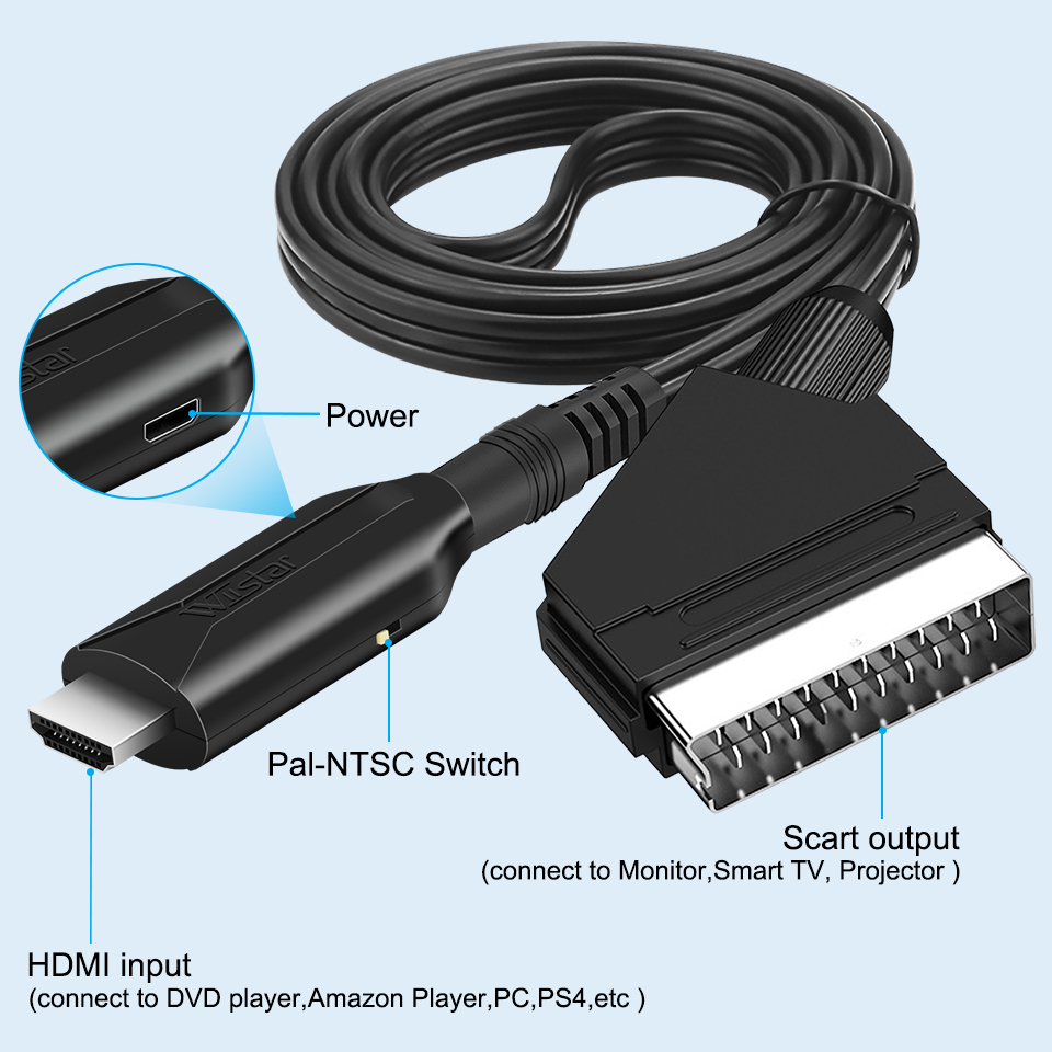 Scart para hdmi-compatível/hdm - Scart To Hdmi avaliação e preço