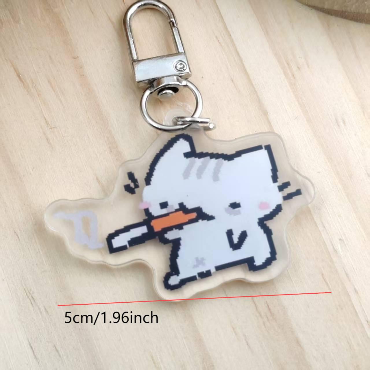 Chaveiro de gato de pixel plan - Retro Gaming Keychain avaliação e preço
