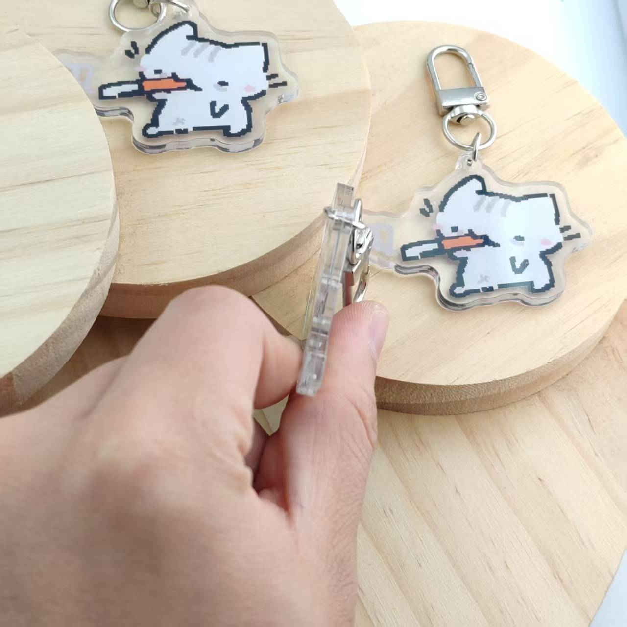 Chaveiro de gato de pixel plan - Retro Gaming Keychain avaliação e preço